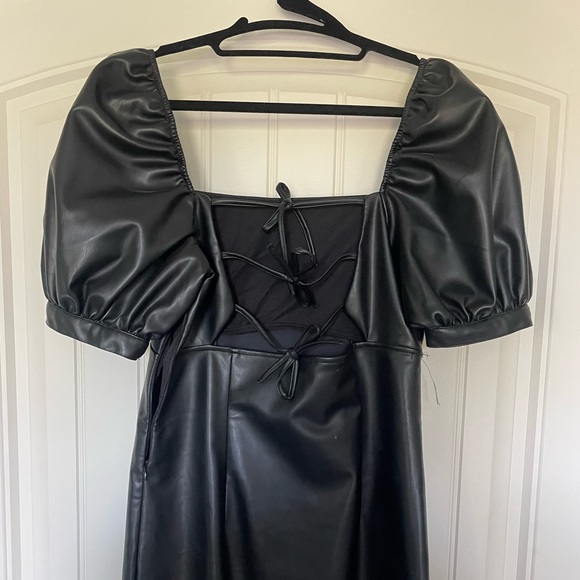 Black Faux Leather Dress - Picture 1 of 2